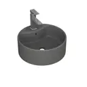 Раковина накладная со смесителем Bauedge Element D41 YBD2566, темно-серый матовый, смеситель Hotel Still, нержавеющая сталь