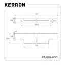 Мебельная ручка-профиль Kerron RT-001-600 BL (фасад 18 мм) матовый черный 600 мм 2 шт.