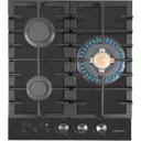 Газовая варочная панель Hiberg Vm 4535 B 45 см 3 конфорки цвет черный