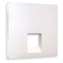 Накладка для компьютерной/телефонной розетки RJ-45/RJ-11 Ambrella volt Alfa AP2120 цвет жемчуг