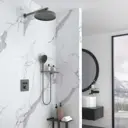 Душевой комплект Vincea Inspire VSFW-3I21MT2RGM встраиваемый, термостат, двухрежимный цвет вороненая сталь