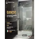 Душевая дверь Doccia GLASS120pd/GL/4CHROMEGL 120см эффект стекла прозрачное закаленное стекло распашной