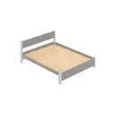 Кровать Solarius Мишка сплошное основание 130x80x210см дерево цвет светло-серый/голубой