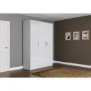 Шкаф распашной Клик мебель 150x220x56 см ЛДСП цвет белый глянец
