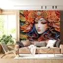 Фотообои флизелиновые Urban style 3D Девушка-Осень 200x180 см UST5813
