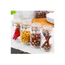 Банка для пищевых продуктов Elan gallery 300154 стекло цвет серебристый, прозрачный, оранжевый