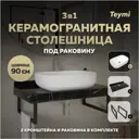 Столешница в ванную с раковиной Teymi Solli F14400 90x50см камень цвет черный