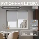 Рулонная штора блэкаут Унистайл URSBLLSS032190 32x190 см, цвет светло-серый