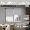 Рулонная штора блэкаут Унистайл URSBLLSS048225 48x225 см, цвет светло-серый