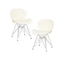 Комплект кухонных стульев 2 шт Dobrin Butterfly chrome lmzl-302a 48x48x51 см искусственная кожа цвет кремовый