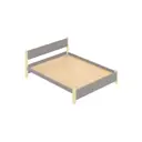Кровать Solarius Мишка сплошное основание 190x80x210см дерево цвет светло-серый/ванильный