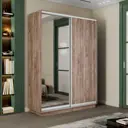 Шкаф-купе Мебельная Компания Е1 2 дверный 240x140x45 см зеркало 7 полок ЛДСП цвет крафтовый дуб