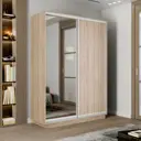 Шкаф-купе Мебельная Компания Е1 2 дверный 240x140x45 см зеркало 7 полок ЛДСП цвет дуб сонома