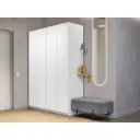 Шкаф распашной Мебельная компания е1 500010 162x220x52.5 см ЛДСП цвет белый снег