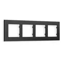 Рамка для розеток и выключателей Ambrella volt Alfa Qubi AF250804 4 поста цвет графит