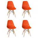Комплект кухонных стульев 4 шт Dobrin Dsw lmzl-pp638 46x46x53 см пластик цвет оранжевый