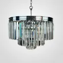 Люстра подвесная Imperiumloft Rh 1920s odeon clear glass fringe 3-tier chandelier chrome 228791-22 10 ламп 20 м² цвет черный