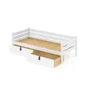 Тахта односпальная Solarius сплошное основание с 2 выкатными ящиками 110x63x180 см сосна цвет белый