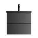 Тумба под раковину подвесная Am.pm M93-FHX06022BM-WCC0602BM 60см цвет черный, с раковиной