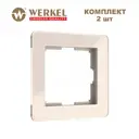 Рамка для розеток и выключателей Werkel Acrylic 1 пост цвет айвори 2 шт.