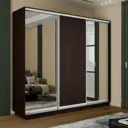 Шкаф-купе Мебельная Компания Е1 3 дверный 220x180x60 см зеркало 9 полок ЛДСП цвет венге