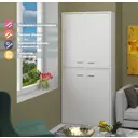 Стеллаж с полками Мэрдэс СУ(ш2в2)+4ФГ 96x216x34 см нагрузка до 30 кг ЛДСП цвет белый/белый
