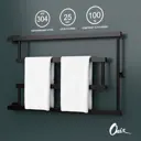 Полотенцесушитель водяной Е-образный Onix Vega Turn Left Black 80x50 см боковая подводка 1/2" нержавеющая сталь цвет черный матовый