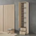 Шкаф распашной Шарм-Дизайн с полками и ящиками 30x220x60 см ЛДСП цвет дуб сонома