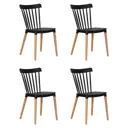 Комплект кухонных стульев 4 шт Dobrin Theo lmzl-pp687 46x46x50 см пластик цвет черный