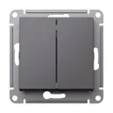 Выключатель встраиваемый Systeme electric AtlasDesign ATN001417 2 клавиши цвет черный