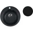 Мойка для кухни врезная Perfecto linea AVE495495BKA 49.5x49.5 см глубина чаши 20 см искусственный камень цвет черный камень