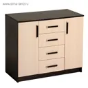 Комод Клик мебель Бейрут 4 ящика 100x44x82 см ЛДСП цвет венге