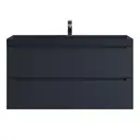 Тумба с раковиной для ванной подвесная Uperwood Tanos-Classic Quartz 100x45x55 см черная/уголь