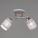 Люстра на штанге Reluce 08235-0.3-02 wt+fg 2 лампы 12 м² цвет белый/золото