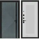 Входная дверь Labirintdoors Кредор П30 левый 205x96см цвет серо-зеленый с патиной/белый софт рельеф