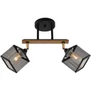 Люстра потолочная Reluce 01591-3.3-02b bk+fgd+wood 2 лампы 12 м² цвет черный