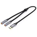 Переходник-разветвитель Vention гибкий USB-C M/Jack 3.5 mm F x 2 0.3м BGNHY