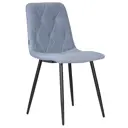 Кухонный стул Dobrin Chilly rombo a006 46x46x55 см велюр цвет серо-голубой/черный