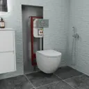 Комплект BAUEDGE NEO45700-GR-4455SQ-01.02.10 6 в 1: инсталляция 45, унитаз, со смывом торнадо Grossman Hurricane 3 сиденье, кнопка хром Aquanika Omega