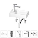 Мини-раковина для ванной или туалета Wellsee WC Area 202011845 с донным клапаном, сифоном, смесителем и вентилями