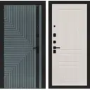 Входная дверь Labirintdoors Кредор П03 левый 205x88см цвет серо-зеленый с патиной/сандал белый