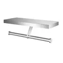 Держатель для туалетной бумаги с полкой WONZON & WOGHAND WW-V3802-CR двойной хром