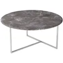 Журнальный столик круглый Калифорния мебель 80x80x39 см серый/серебристый