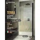 Душевая дверь Doccia GLASS900pt/GL/6BL 90см эффект стекла прозрачный распашной