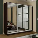 Шкаф-купе Мебельная Компания Е1 3 дверный 220x180x45 см зеркала 9 полок ЛДСП цвет венге