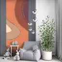 Фотообои флизелиновые Urban Style Абстрактные волны оранжевые UST1801, 100x270 см