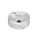 Раковина накладная BAU Element D41 YBD2587, с отверстием под смеситель, мрамор, выпуск клик-клак, черный