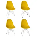Комплект кухонных стульев 4 шт Dobrin Dsr lmzl-pp638a 46x46x53.5 см пластик цвет желтый ножки хром
