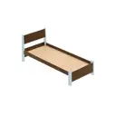 Кровать Solarius Мишка сплошное основание mkr-obiv-rs9-gol100-190-full 110 x 80 x 200 см дерево цвет коричневый/голубой