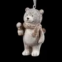 Елочная игрушка Erichkrause Мишка с фонарем 7 см x 3 см бежевый